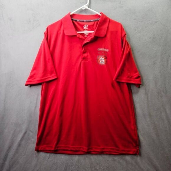 Vintage St Louis Cardinals Shirt Mens Size Large Red Dynasty MLB Baseball Polo - Picture 1 of 11